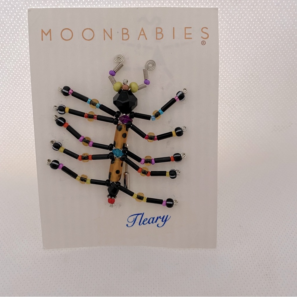 Handcrafted 1997 MOONBABIES SPIDER “Fleary” Stick PIN  by Ava Minsky Foxman